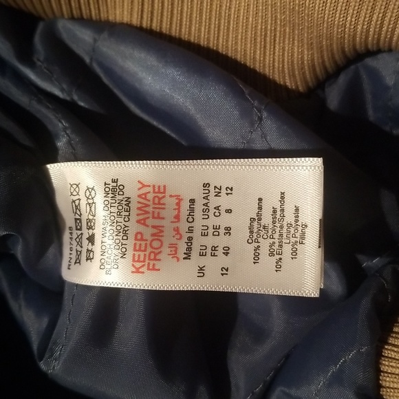 NWT Tall Baby Blue Oversized Padded Baseball Bomber Blue Size 8 USA - Picture 10 of 14